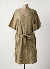Robe mi-longue manches courtes manches courtes vert CREAM femme