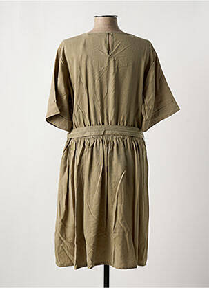 Robe mi-longue manches courtes manches courtes vert CREAM femme