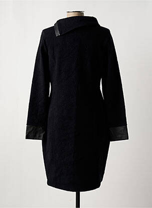 Robe mi-longue manches longues manches longues noir MALOKA femme
