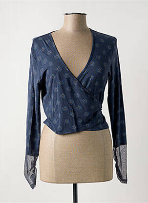 Gilet cache-cœur stretch bleu MYRINE ANTWERP femme