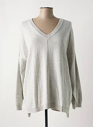 Pull tissage chiné manches longues gris CREAM femme