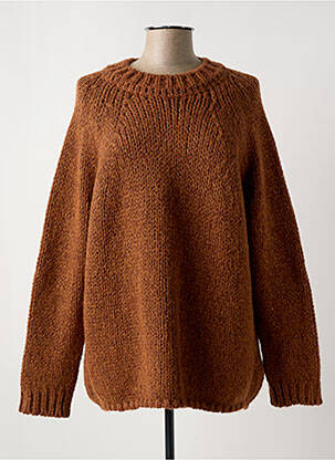 Pull resserrée sur le bas manches longues marron OSKA femme