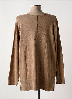 Pull tissage chiné manches longues marron CREAM femme