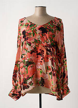 Blouse légère et transparente manches longues orange CREAM femme