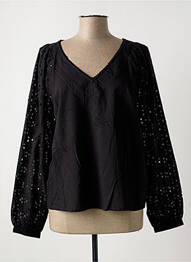 Blouse poignets boutonnés avec fente manches longues noir CREAM femme