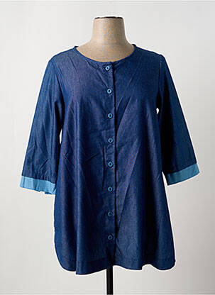 Tunique manches longues fermeture boutonnée sur le devant bleu G!OZE femme