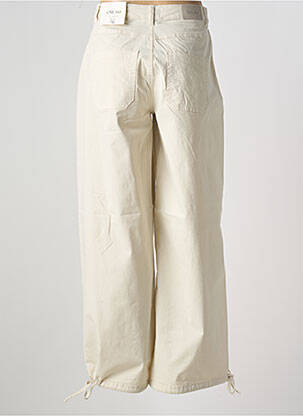 Pantalon droit fermeture zippée sous rabat boutonné beige CREAM femme