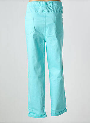 Pantalon droit taille élastique bleu ORIENTIQUE NATURALLY femme
