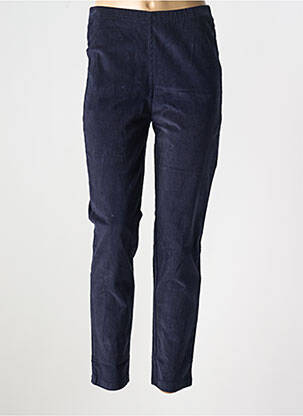Pantalon slim taille élastique bleu fonce ORIENTIQUE NATURALLY femme