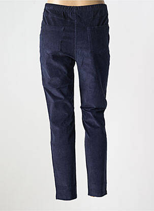 Pantalon slim taille élastique bleu fonce ORIENTIQUE NATURALLY femme