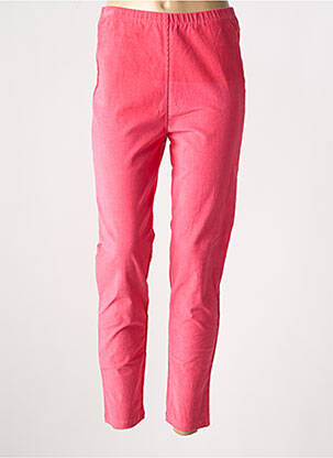 Pantalon slim taille élastique rose ORIENTIQUE NATURALLY femme
