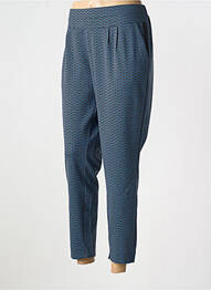 Pantalon droit taille élastique bleu CREAM femme