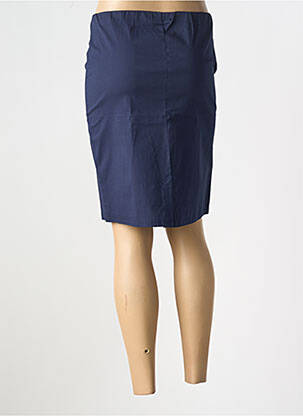Jupe mi-longue coupe droite bleu ORIENTIQUE NATURALLY femme