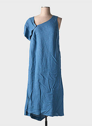 Robe mi-longue manches courtes manches courtes bleu LOTUS EATERS femme