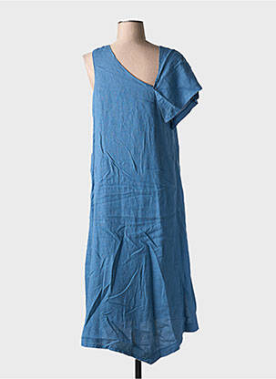 Robe mi-longue manches courtes manches courtes bleu LOTUS EATERS femme