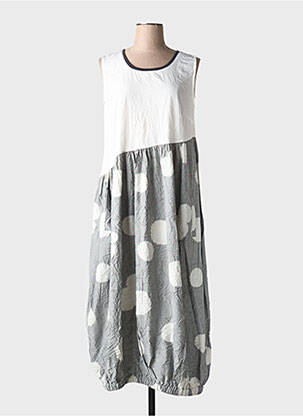 Robe longue imprimé fantaisie sans manche blanc GERSHON BRAM femme
