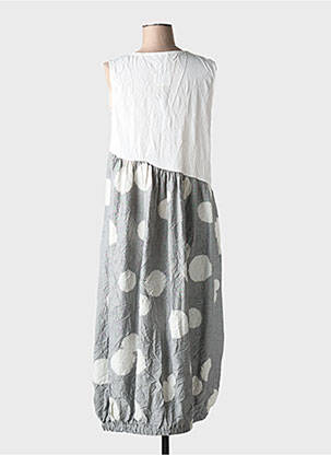 Robe longue imprimé fantaisie sans manche blanc GERSHON BRAM femme