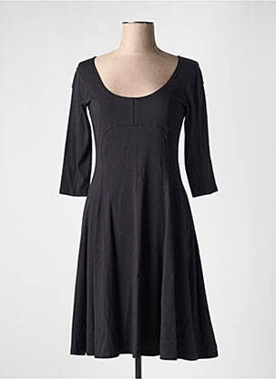 Robe mi-longue manches 3/4 manches 3/4 noir BORIS INDUSTRIES femme