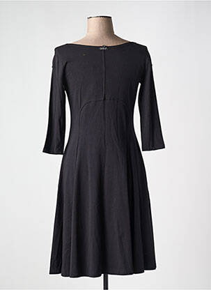 Robe mi-longue manches 3/4 manches 3/4 noir BORIS INDUSTRIES femme