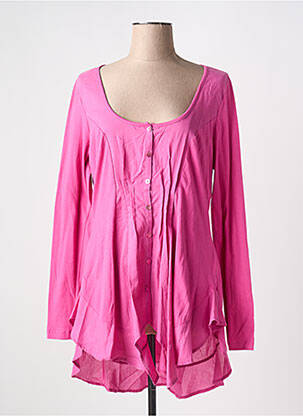 Tunique manches longues col rond rose MYRINE femme