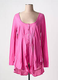 Tunique manches longues col rond rose MYRINE femme