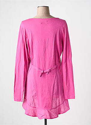 Tunique manches longues col rond rose MYRINE femme
