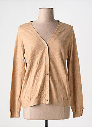Gilet manches longues coupe cintrée marron CREAM femme
