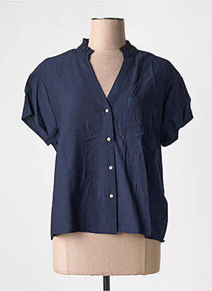 Chemisier manches courtes manches courtes bleu CREAM femme
