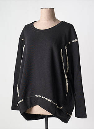 Pull col rond manches longues noir URBAN BY ALEMBIKA femme