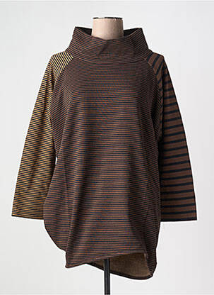 Sweat-shirt manches longues manches longues marron URBAN BY ALEMBIKA femme