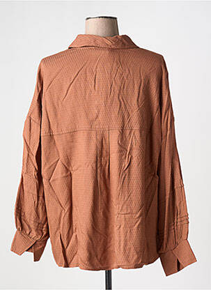 Blouse tissage popeline manches longues marron CREAM femme