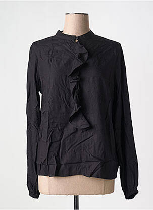 Blouse col rond manches longues noir CREAM femme