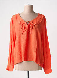Blouse poignets boutonnés avec fente manches longues orange CREAM femme
