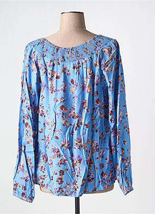Blouse imprimé fleurs manches longues bleu CREAM femme