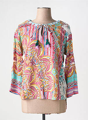 Blouse imprimé fantaisie manches 3/4 rose ORIENTIQUE NATURALLY femme