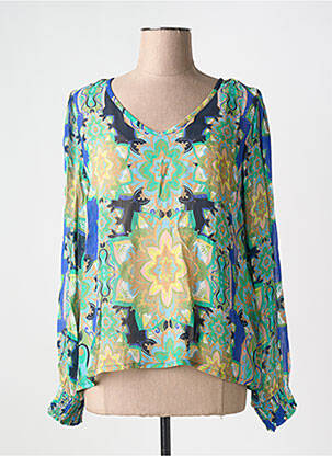 Blouse imprimé fantaisie manches longues vert CREAM femme