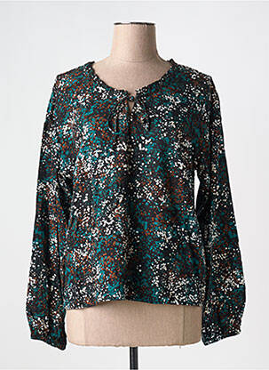 Blouse tissage popeline manches longues noir CREAM femme
