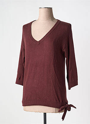 Pull coupe droite manches 3/4 violet CREAM femme