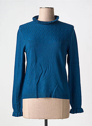 Pull coupe cintrée manches longues bleu CREAM femme