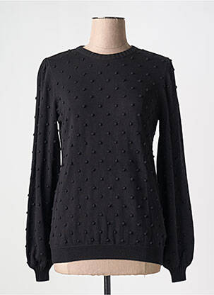 Pull coupe cintrée manches longues noir ORIENTIQUE NATURALLY femme