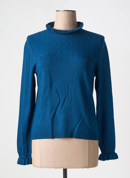 Pull coupe cintrée manches longues bleu CREAM femme