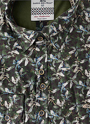 Chemise manches longues imprimé fantaisie vert DARIO BELTRAN homme
