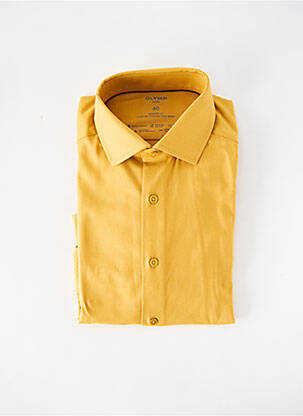 Chemise manches longues coupe cintrée jaune OLYMP homme