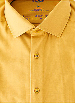 Chemise manches longues coupe cintrée jaune OLYMP homme