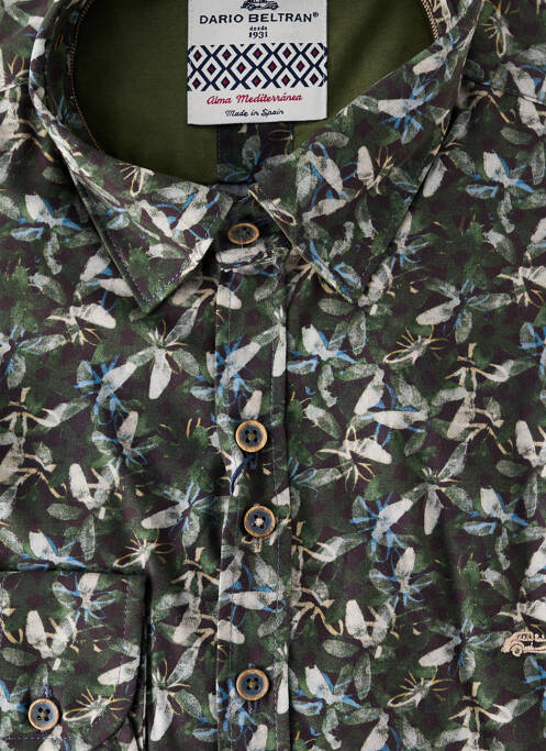 Chemise manches longues vert DARIO BELTRAN pour homme