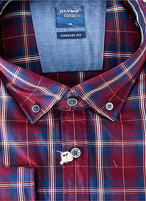 Chemise manches longues coupe droite violet OLYMP homme