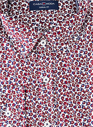 Chemise manches longues coupe droite rouge CASAMODA homme