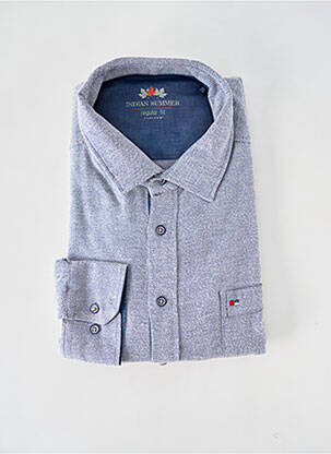 Chemise manches longues coupe droite bleu INDIAN ROSE homme
