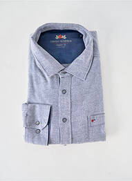 Chemise manches longues coupe droite bleu INDIAN ROSE homme