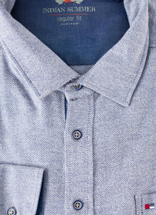 Chemise manches longues bleu INDIAN ROSE pour homme